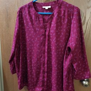 Dana Buchman three quarter sleeve blouse